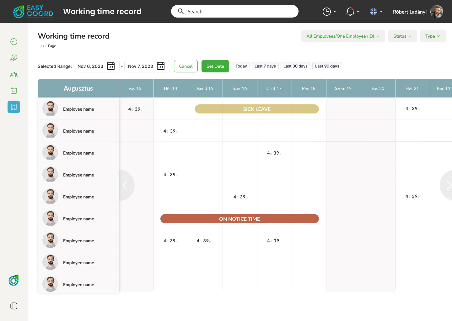 Átlátható munkaidő, pontos elszámolás